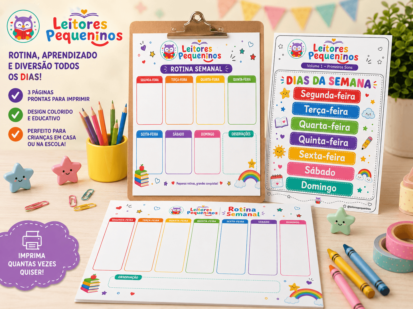 Mockup oficial do Planner de Rotina Semanal